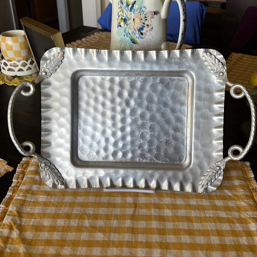 Vintage Cromwell hand wrought aluminum tray